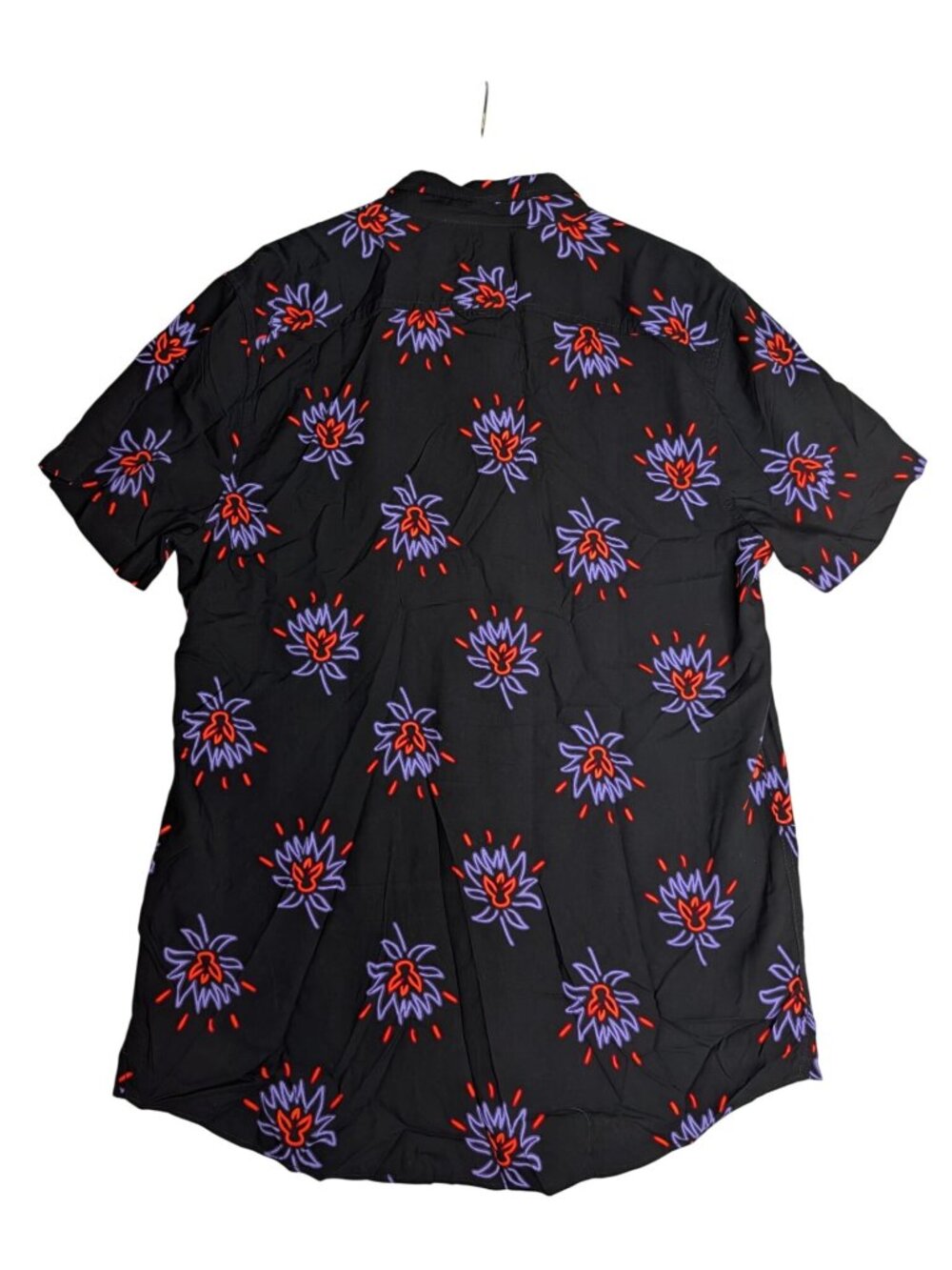 The Rail Mens Bright Print on Black Floral Button-Up Shirt XXL Short Sleeve Mode - Picture 10 of 12